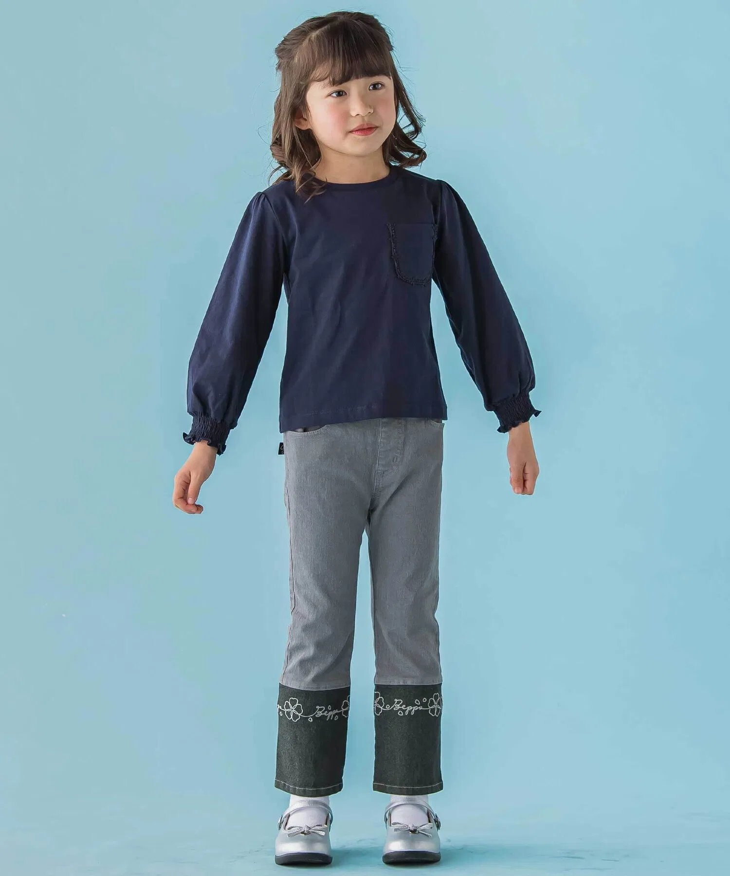 Детская футболка с кружевным карманом BeBe Petits Pois Vert белая — фото 4