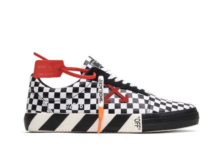 

Кроссовки Off-White OFF-WHITE Vulc Low Top 'Checkered Black White', белый