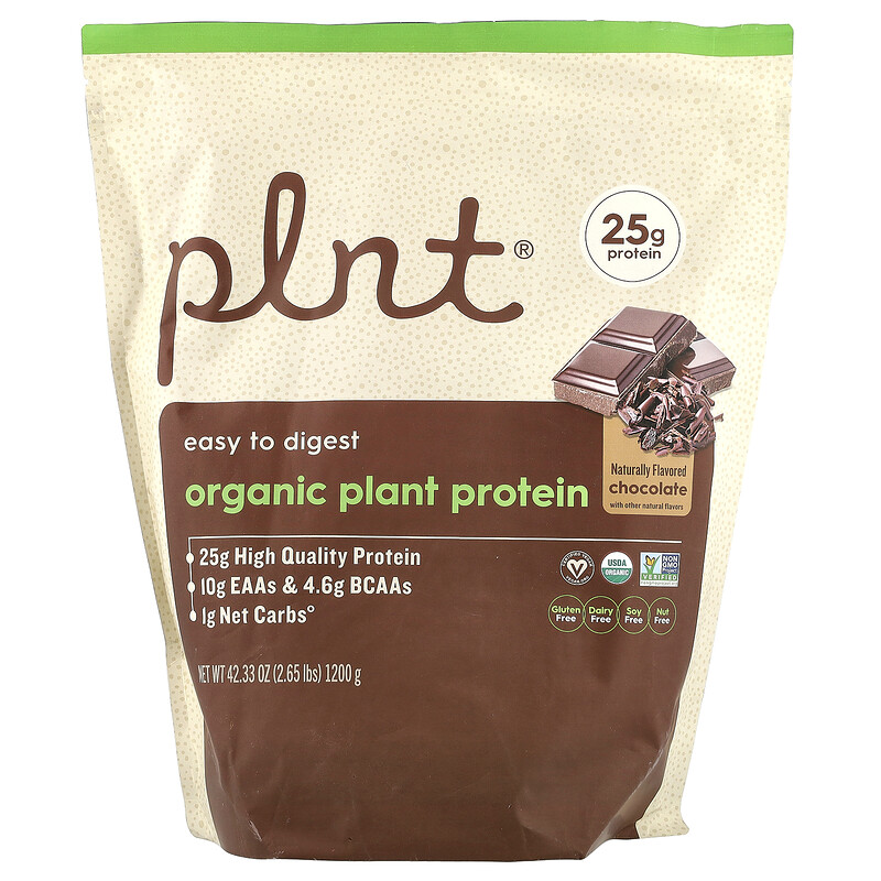 

Plnt, Органический растительный протеин, шоколад, 1200 г (2,65 фунта)