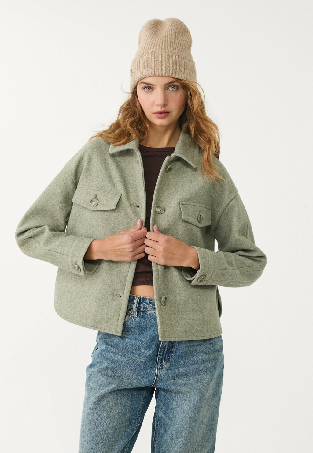 

Летняя куртка SOFT Stradivarius, хаки