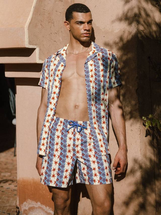 

Рубашка с отложным воротником в звездно-полосатую полоску Chelsea Peers, Multi