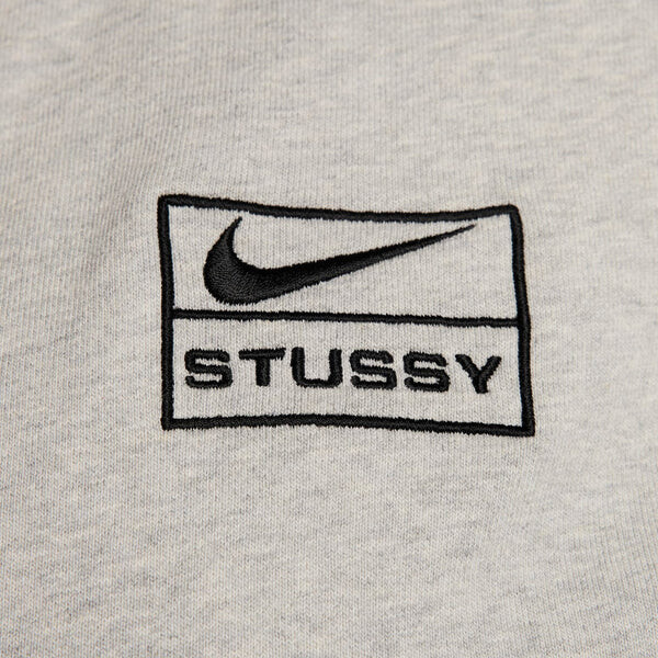 Толстовка x stussy ss24 флисовая толстовка с полной молнией Nike, серый — фото 3
