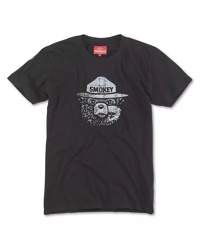 

Мужская и женская черная футболка с логотипом Smokey the Bear American Needle