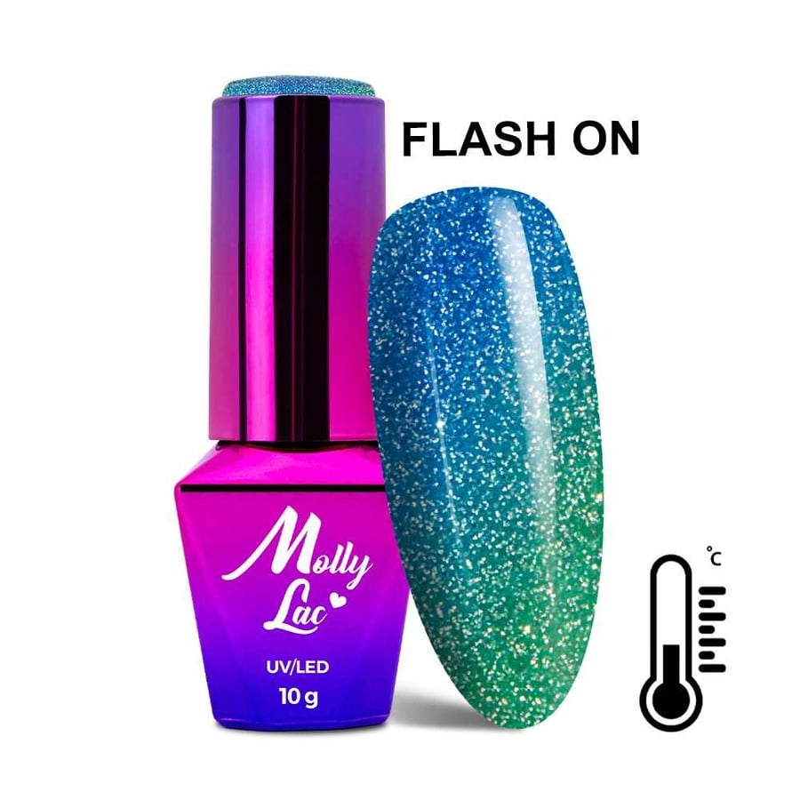 

MollyLac Thermo Flashing Lights Stories Гибридный лак 10 г № 696