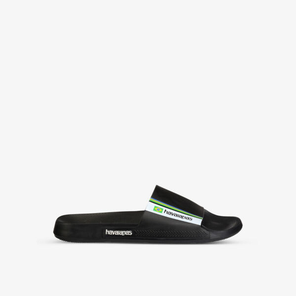 Сандалии из резины с принтом логотипа Brazil Havaianas, черный