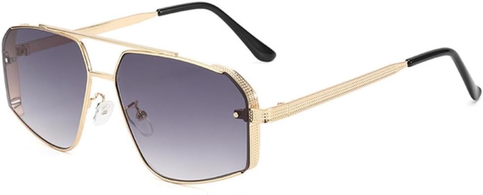 

Солнцезащитные очки LVTFCO для мужчин и женщин, металлическая оправа, повседневный, модный, ретро, ​​спортивный стиль, защита от ультрафиолета UV400, Gold Gradient Gray