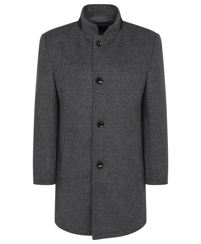 

Классическое пальто с фланелевыми деталями. Bugatti, серый