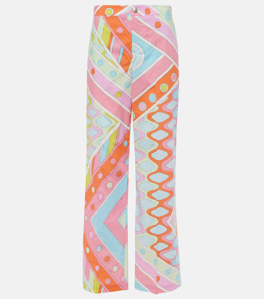 

Женские хлопковые брюки Vivara средней посадки прямого кроя Pucci, Rosa/Arancio