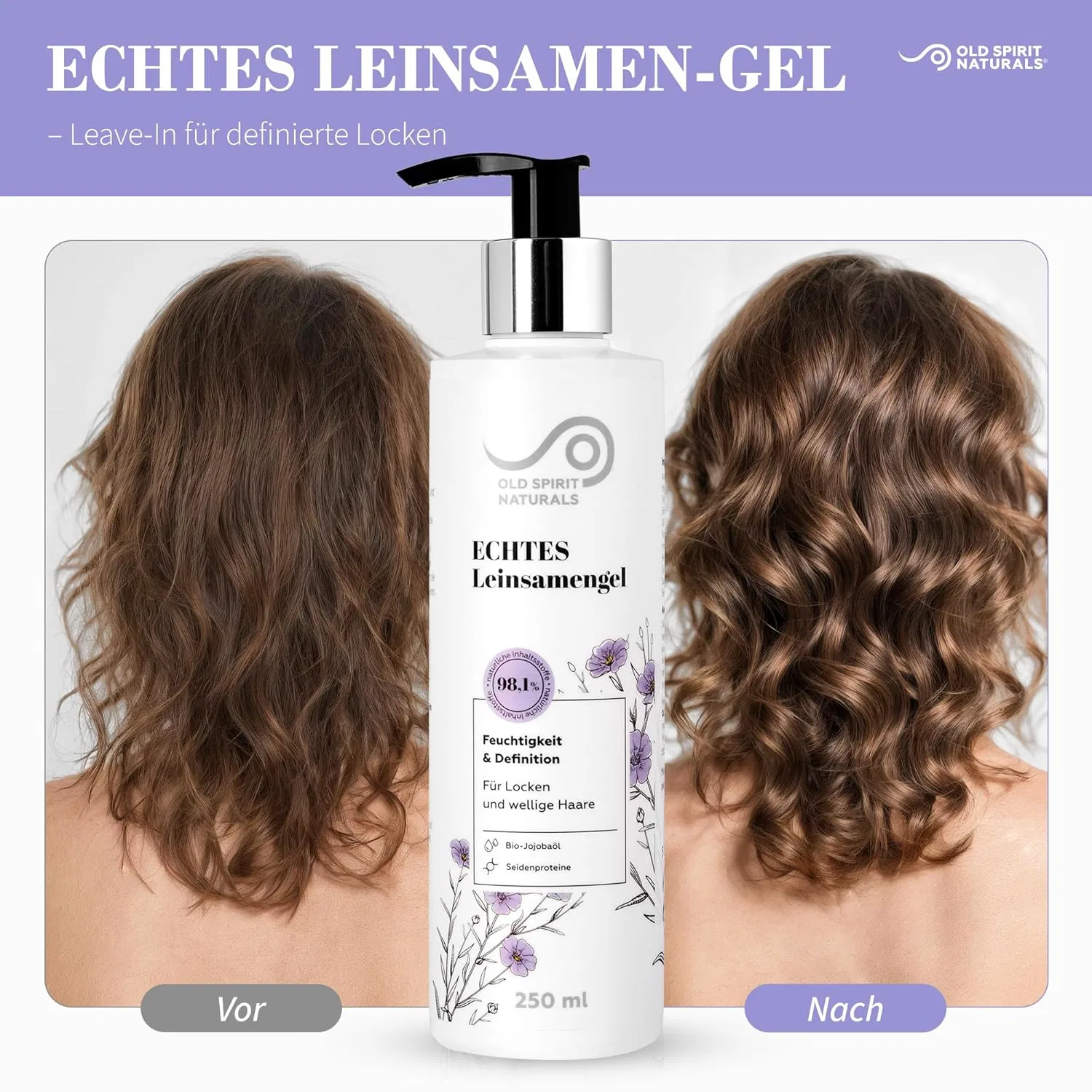 Гель из льняного семени для укладки кудрявых волос «Flaxseed Gel» Old Spirit Naturals — фото 3