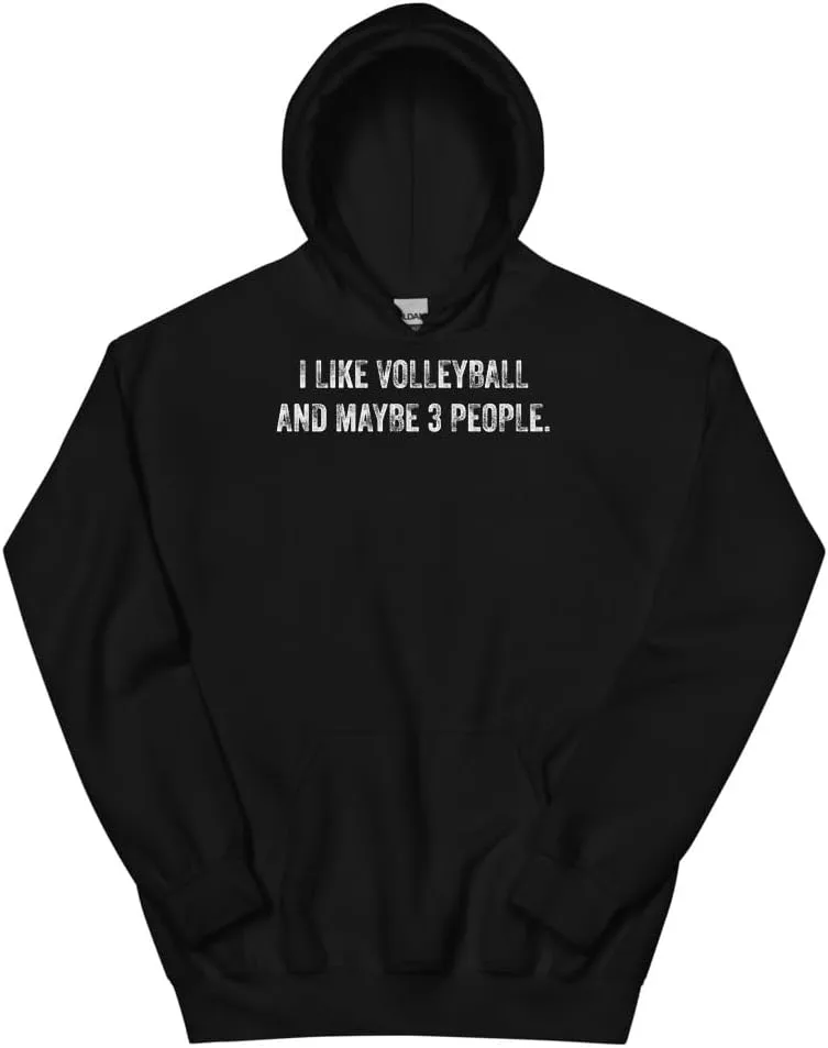 Толстовка Volleyball, I Like Volleyball And Maybe 3 People #25D10C Generic, черный