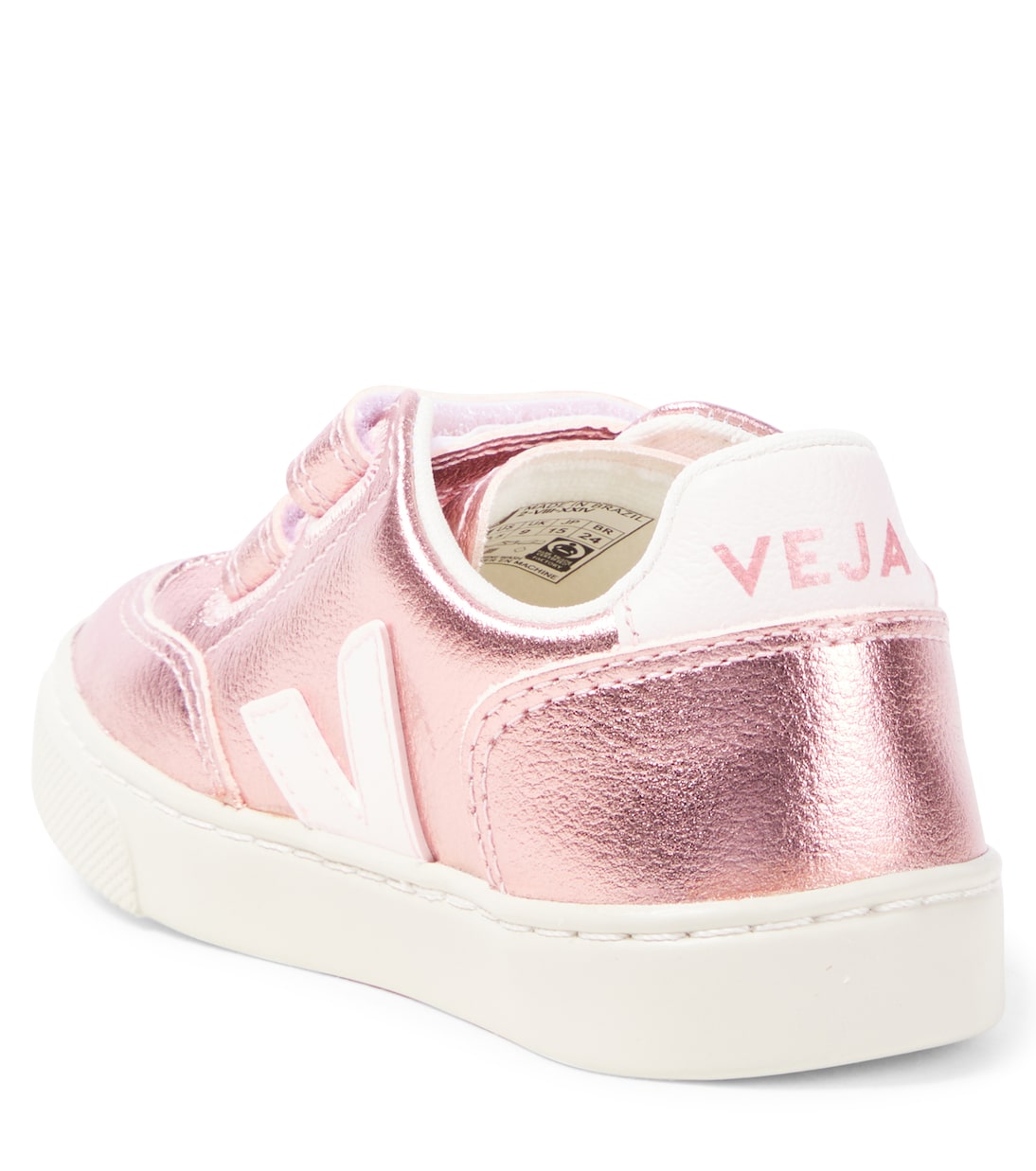 Кроссовки V-12 из металлизированной кожи Veja Kids, Nacre_Lassi — фото 2