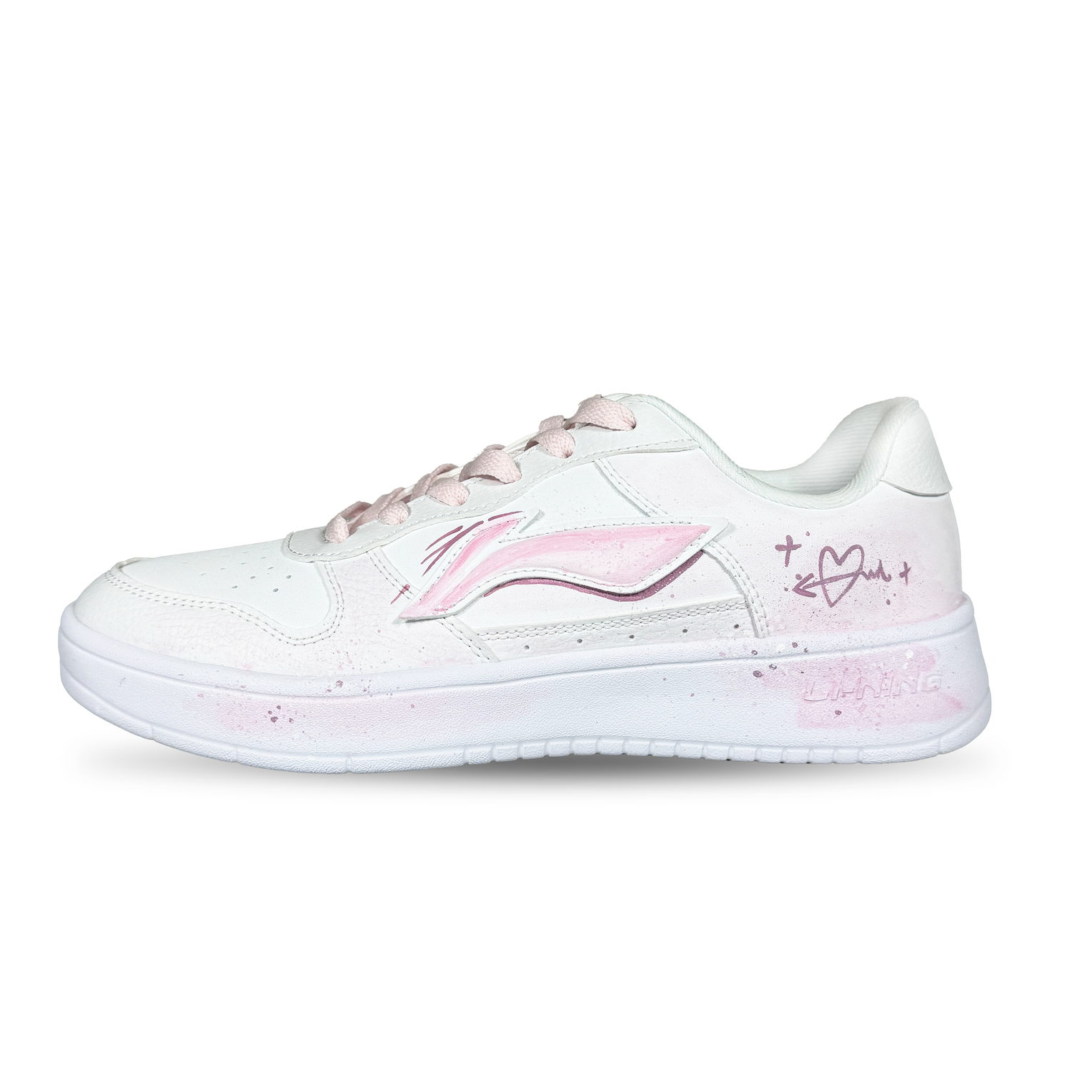 

LINING Лининг Понтон Боутс амортизирующие износостойкие дышащие лоу-топ скейтборд обувь мужские бело-розовые, цвет White Pink