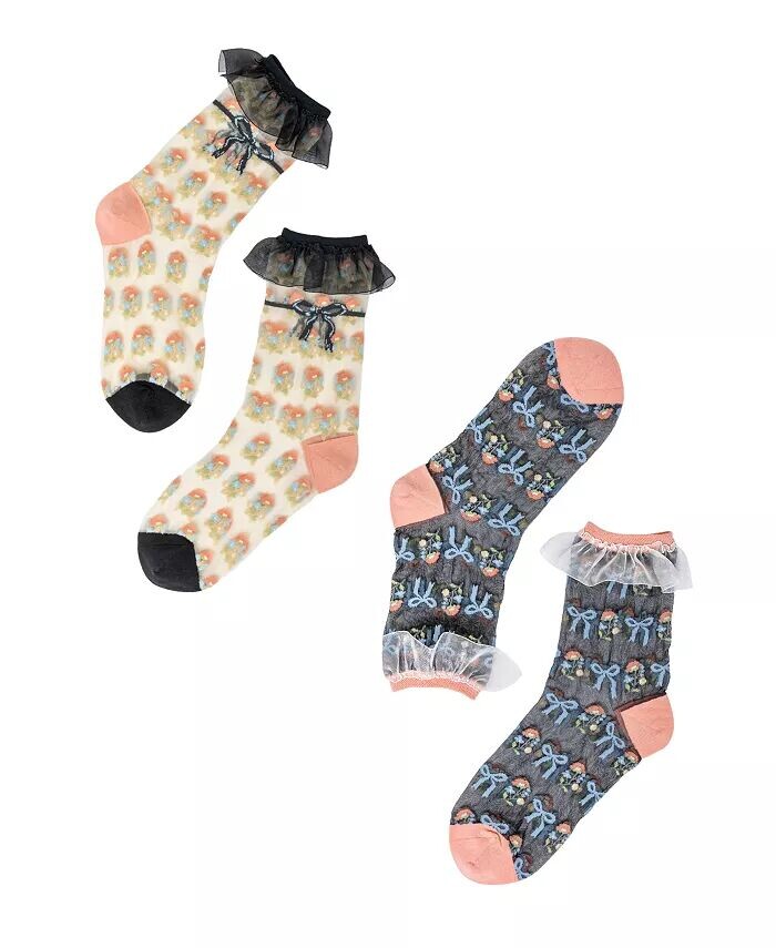 

Комплект женских прозрачных носков в стиле Бриджертон с рюшами Sock Candy, мультиколор