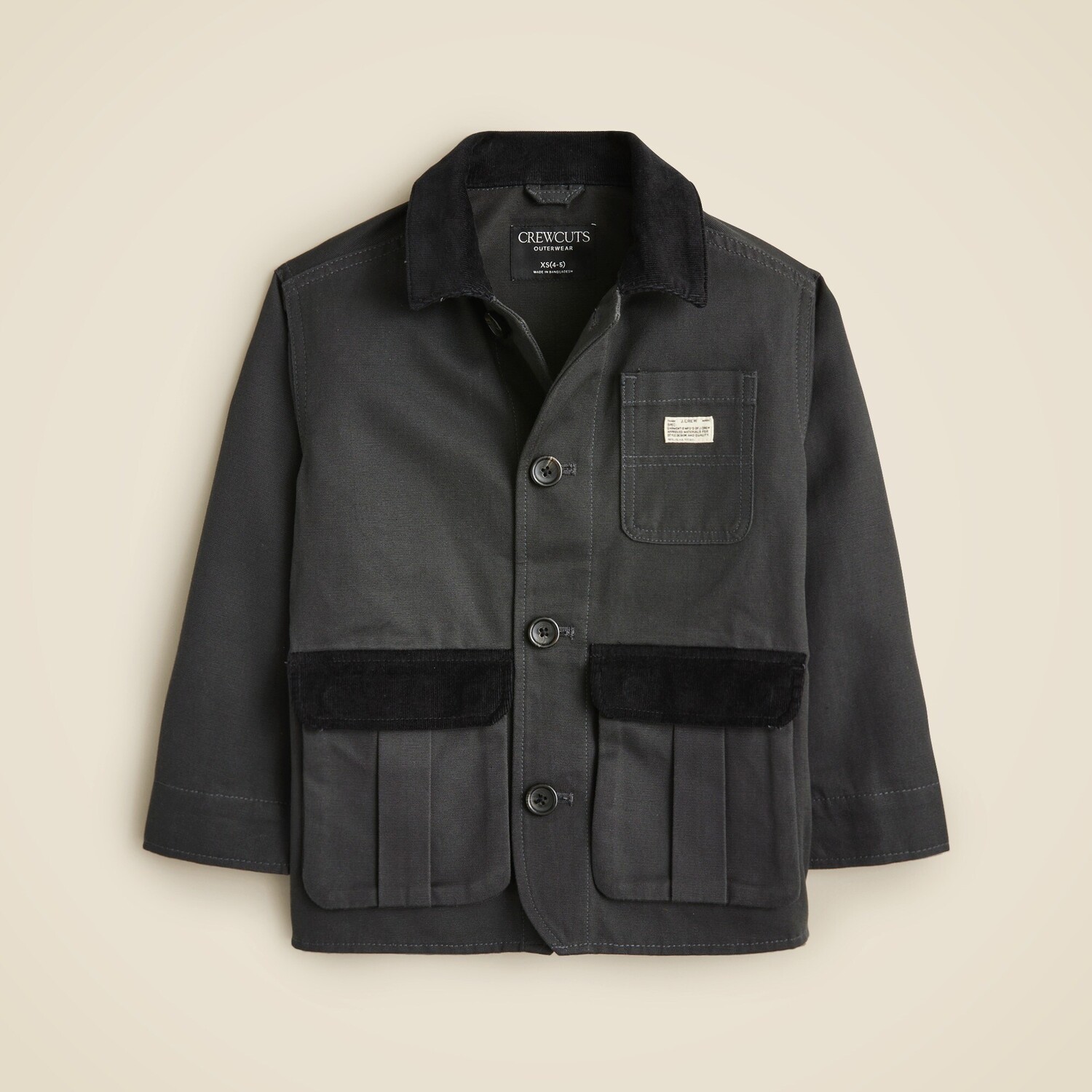 

Детская холщовая куртка-амбар J.Crew, черный