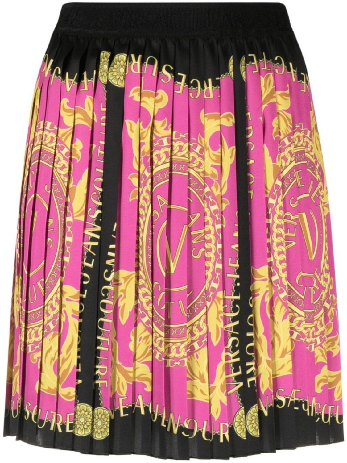 

Versace Jeans Couture плиссированная мини-юбка с принтом Logo Couture, розовый