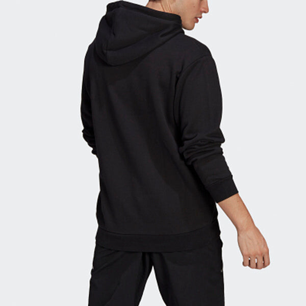 Толстовка adidas originals Worm Casual Sports hooded Printing Pullover Black, черный — фото 4