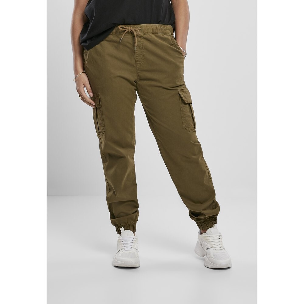 

Брюки Urban Classics High Waist Cargo Jogging, зеленый