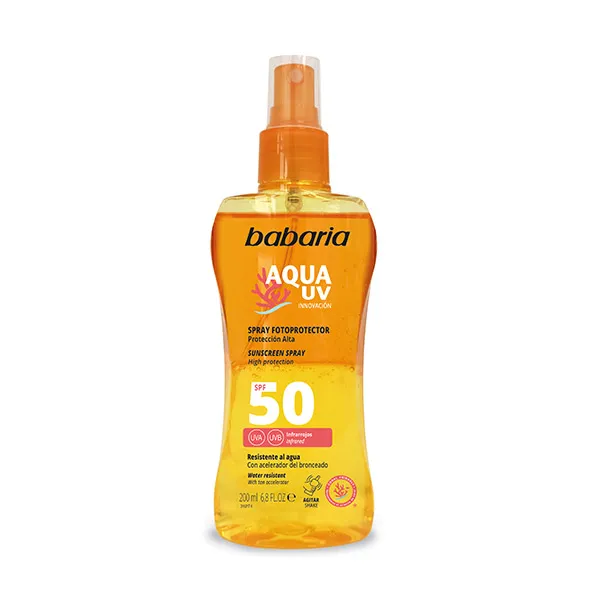 

Двухфазный защитный спрей Aqua Uv Spra Fotoprotector Spf50 Babaria, 200 ml