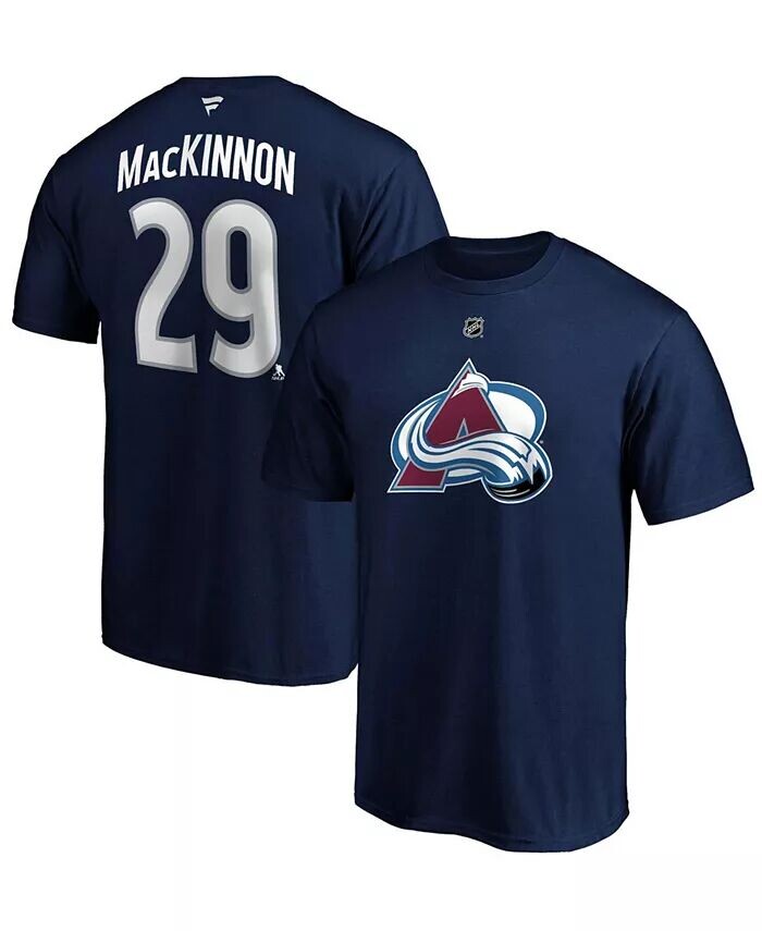

Мужская темно-синяя футболка с именем и номером Nathan Mackinnon Colorado Avalanche Authentic Stack Fanatics