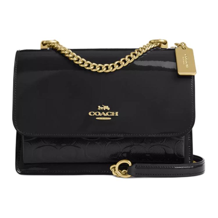 

COACH Сумка через плечо Klare из гладкой лакированной кожи, черного цвета, небольшого размера