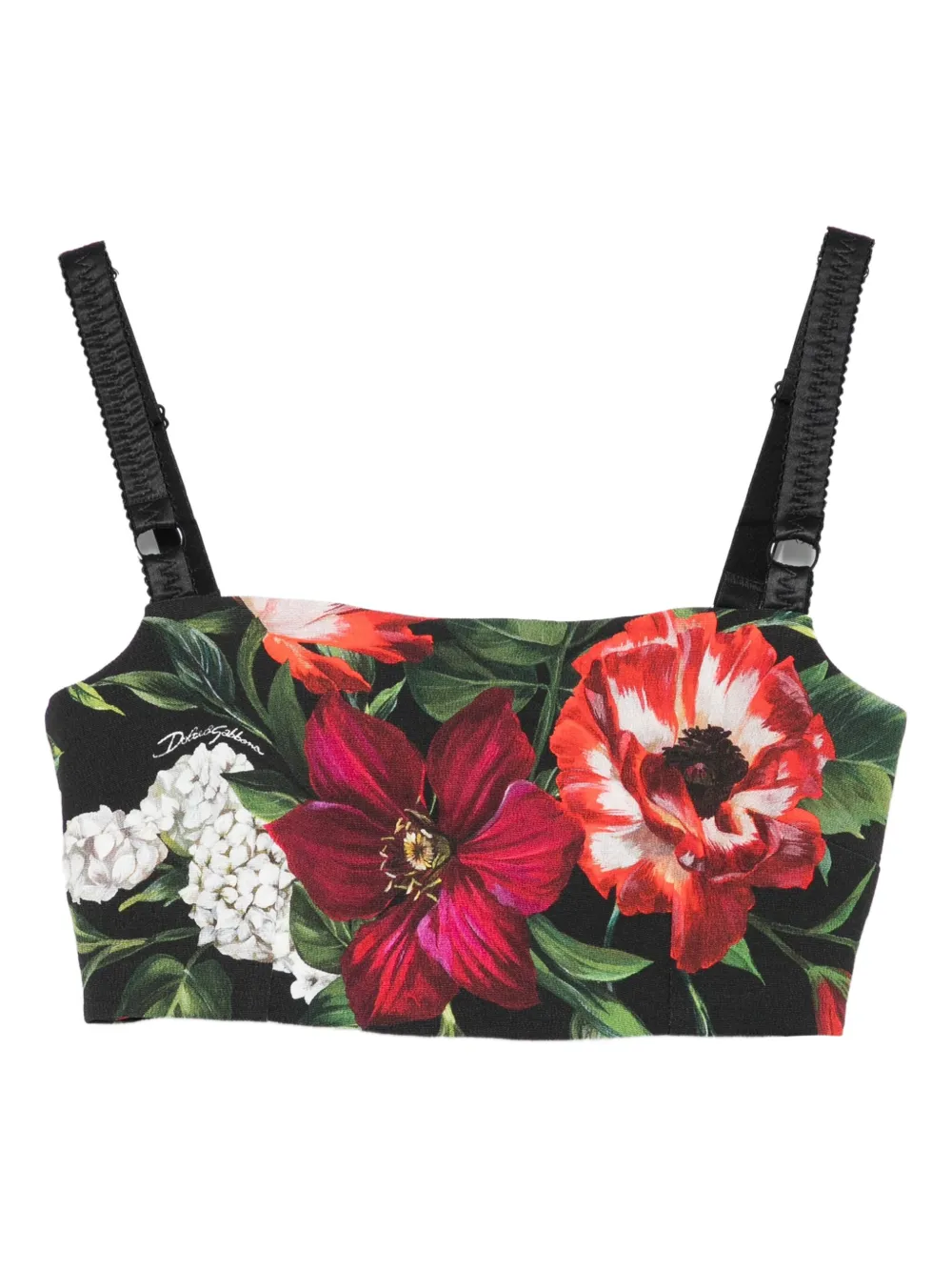 

Топ с цветочным принтом DOLCE & GABBANA, черный
