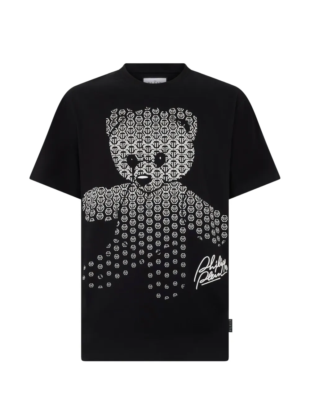 

Футболка с круглым вырезом и принтом медведя Philipp Plein, черный