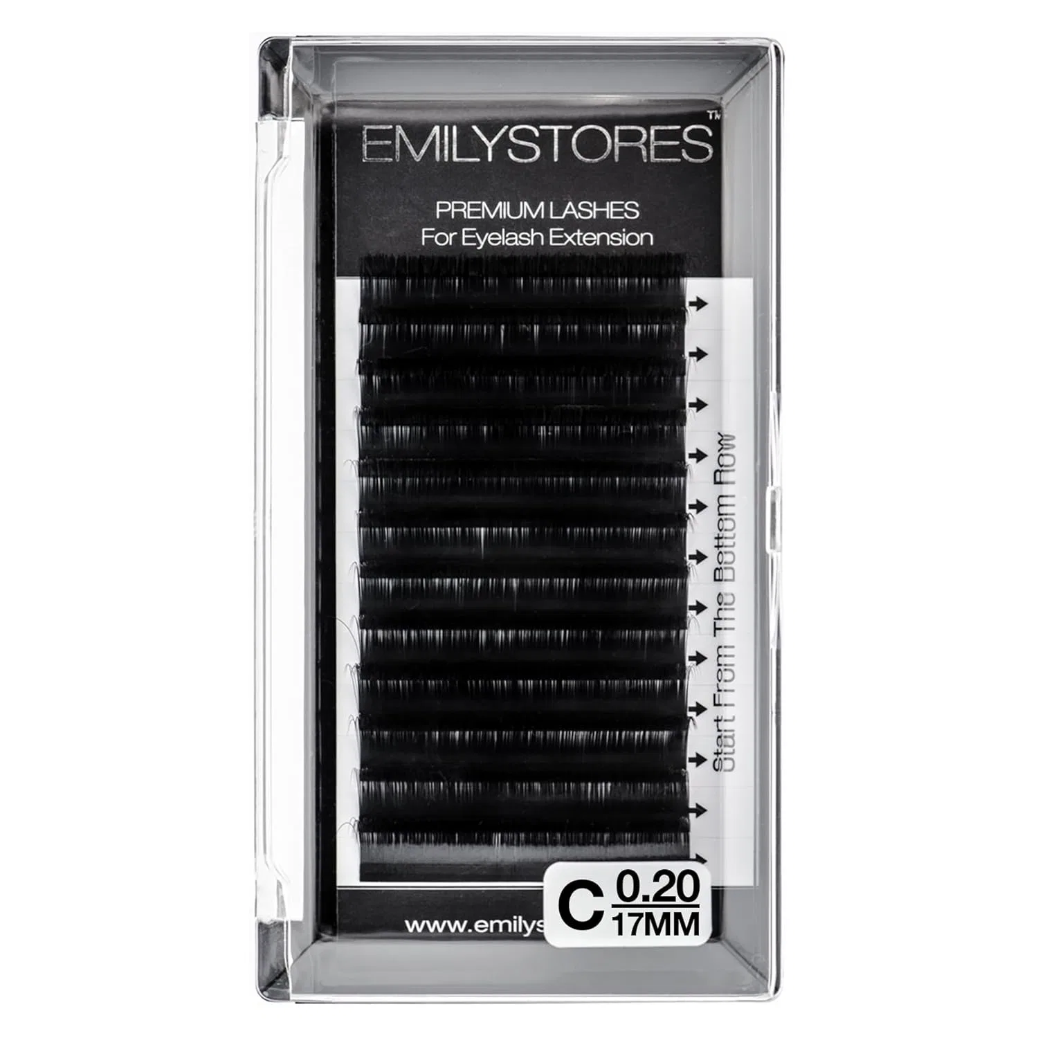 Накладные ресницы EMILYSTORES C-изгиб 0.20 мм, 17 мм Emilystores