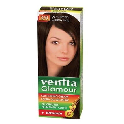 

Краска для волос Venita Glamour 3/0 Темно-коричневый Markenlos