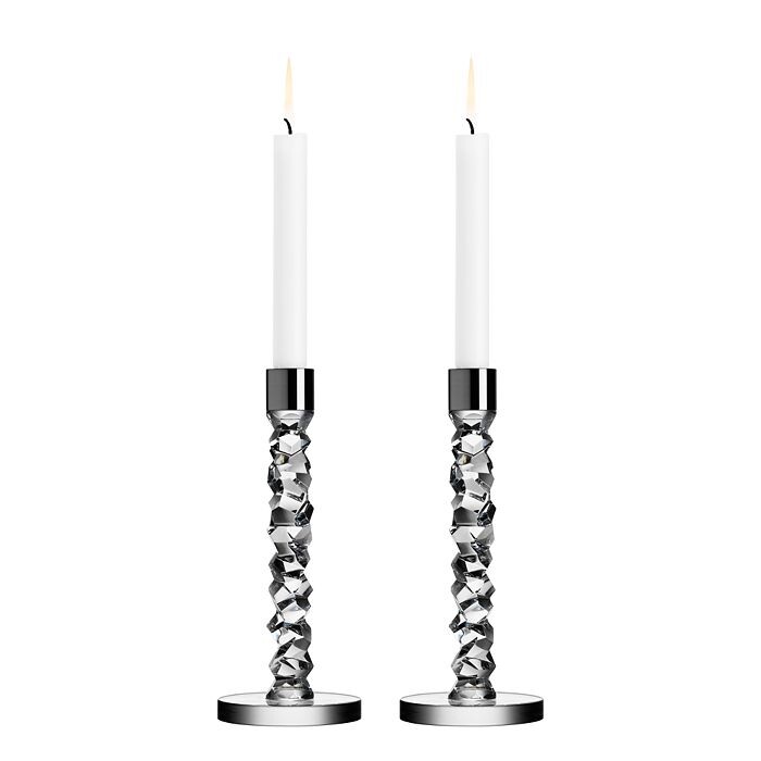 

Подсвечники Orrefors Carat High, пара, белый
