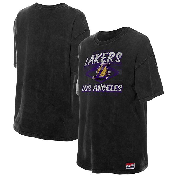 

Женская черная футболка los angeles lakers throwback mineral wash oversized New Era, Черный, Женская черная футболка los angeles lakers throwback mineral wash oversized New Era