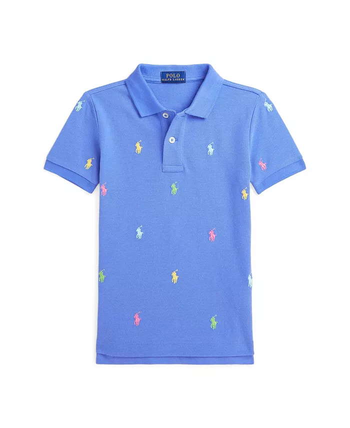 

Поло для малышей и мальчиков Polo Pony с сетчатой тканью Polo Ralph Lauren, синий