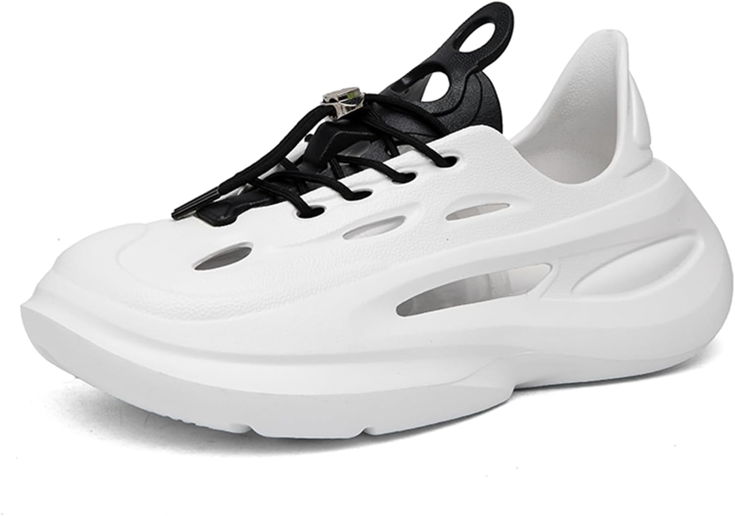 

Мужские модные слипоны FLIOZY с вырезами, спортивные кроссовки, дышащие туфли на шнуровке, прогулочные туфли, пляжные сандалии, белый