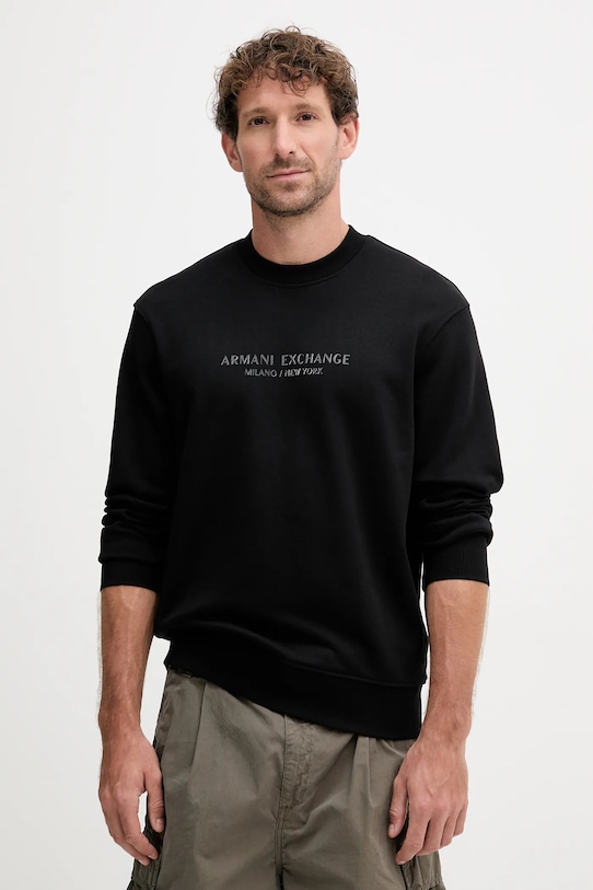 

Хлопковая толстовка Armani Exchange, черный
