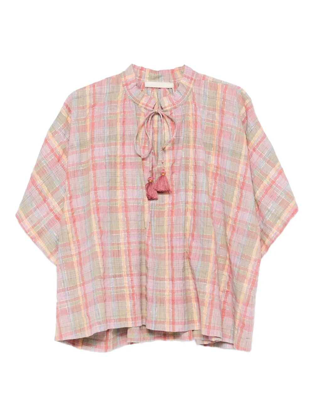 

Клетчатый топ с кисточками Vanessa Bruno, розовый