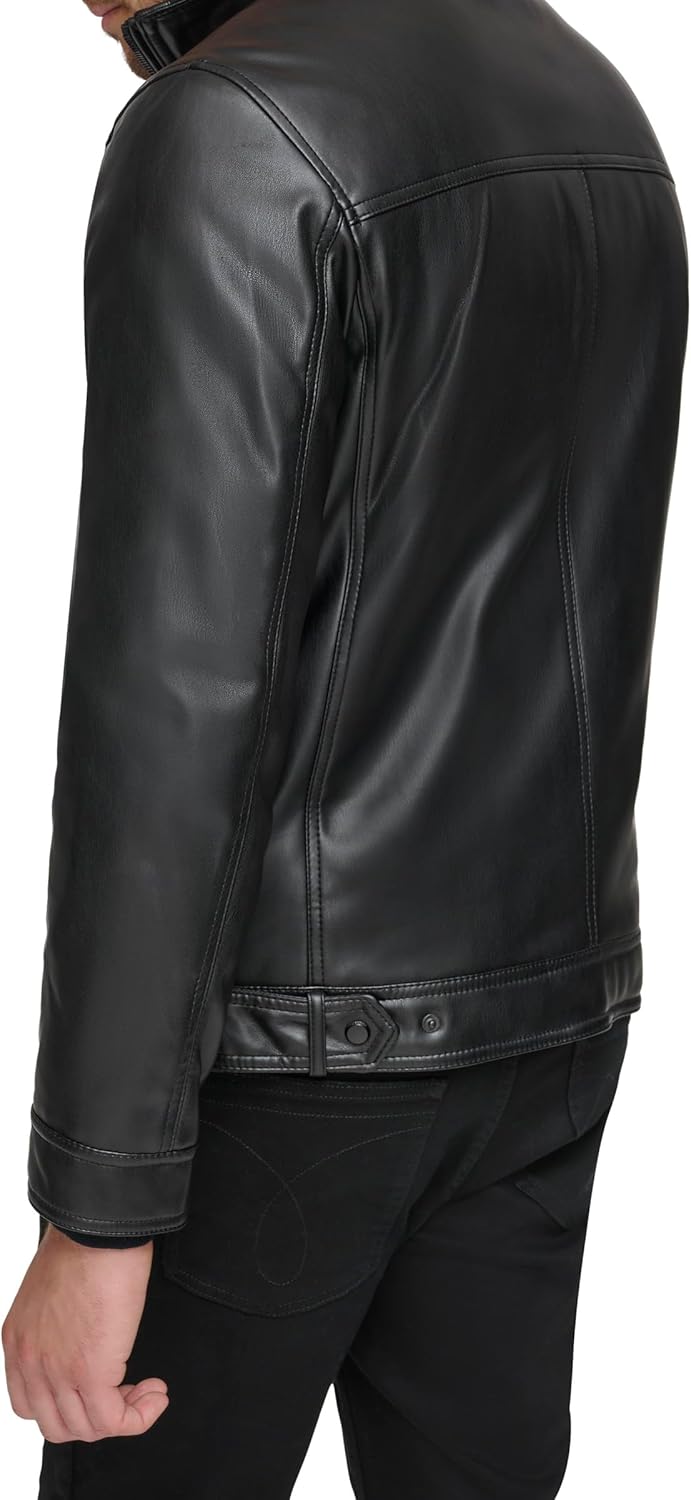 Мужская повседневная куртка Calvin Klein Essential из искусственной кожи, Black — фото 3