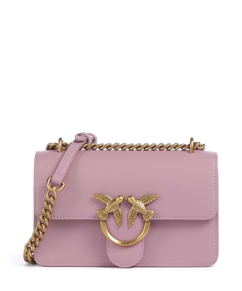 

Мини-Сумка Love one из мелкозернистой коровьей кожи Pinko, розовый