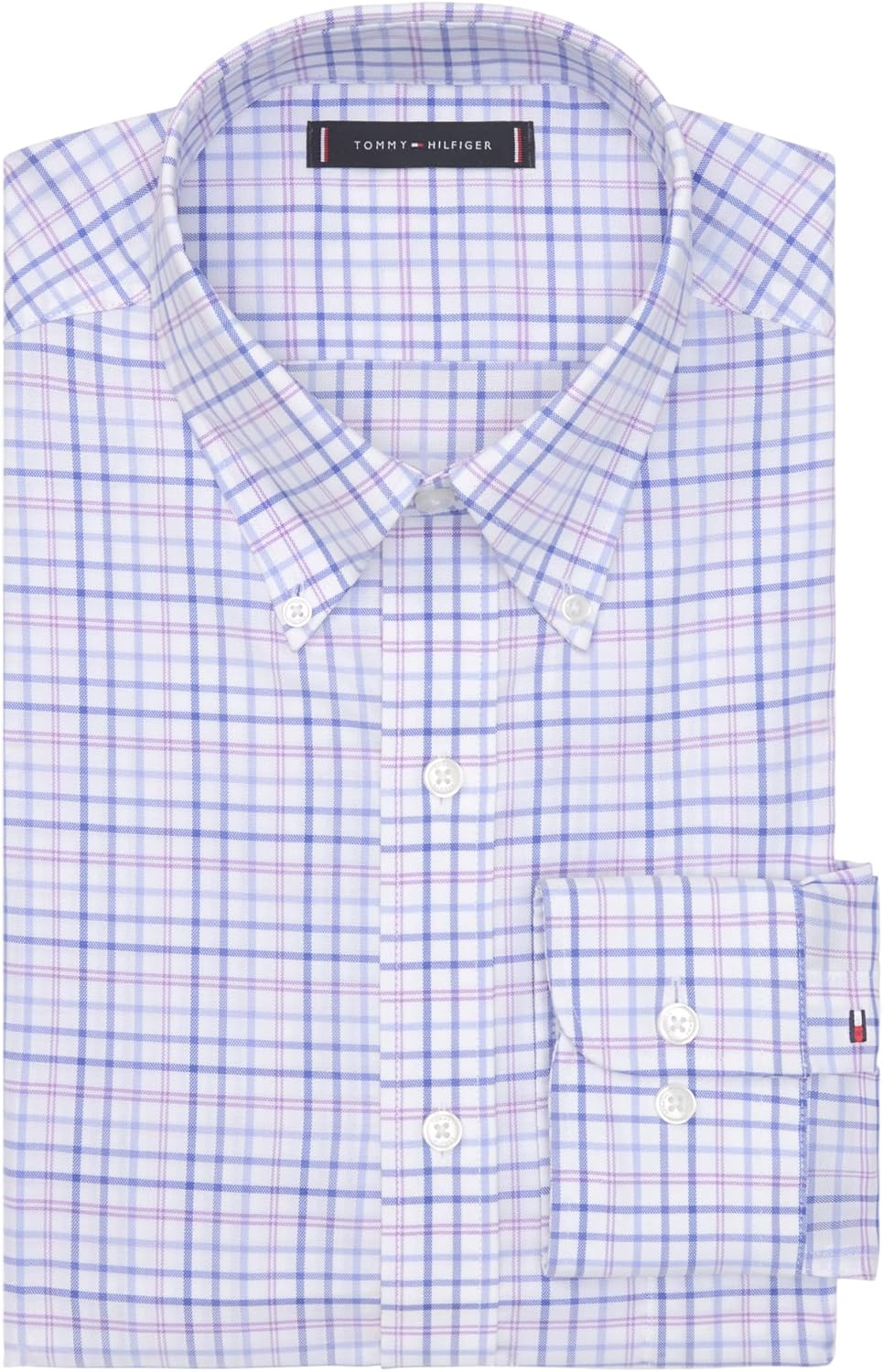 Мужская классическая рубашка Tommy Hilfiger, стандартный крой, базовые вещи, Purple Multi Check — фото 3