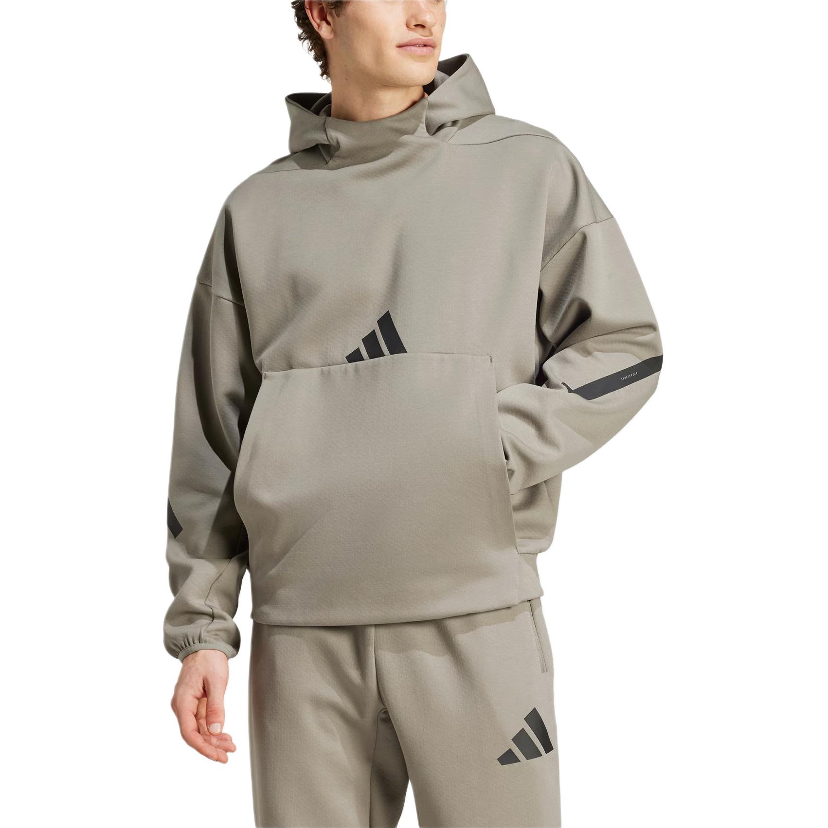 Толстовка с капюшоном Zne мужская Earth Brown Adidas, Earth Umber — фото 3