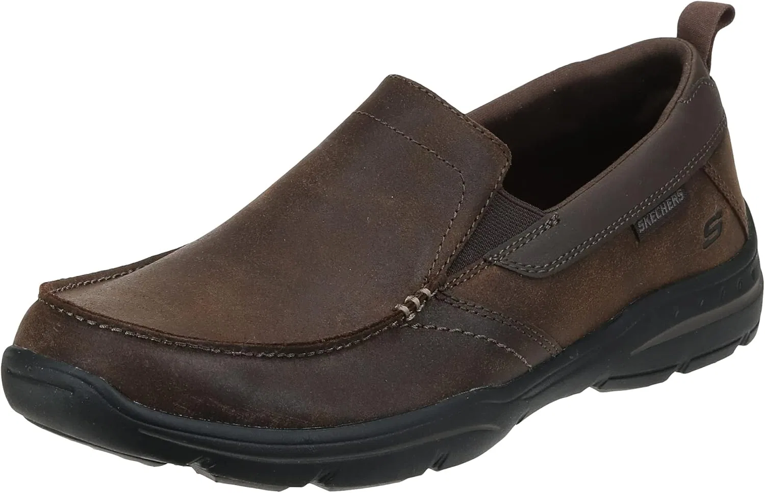 Лоферы с релаксированной посадкой Skechers, темно-коричневые