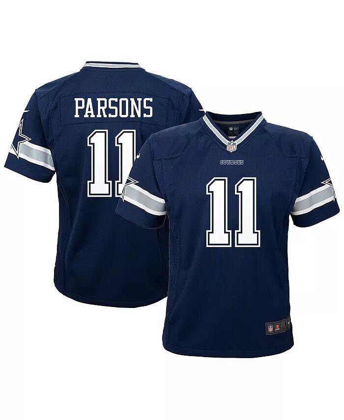 

Джерси для мальчиков и девочек Micah Parsons темно-синего цвета Dallas Cowboys Game Jersey Nike, синий