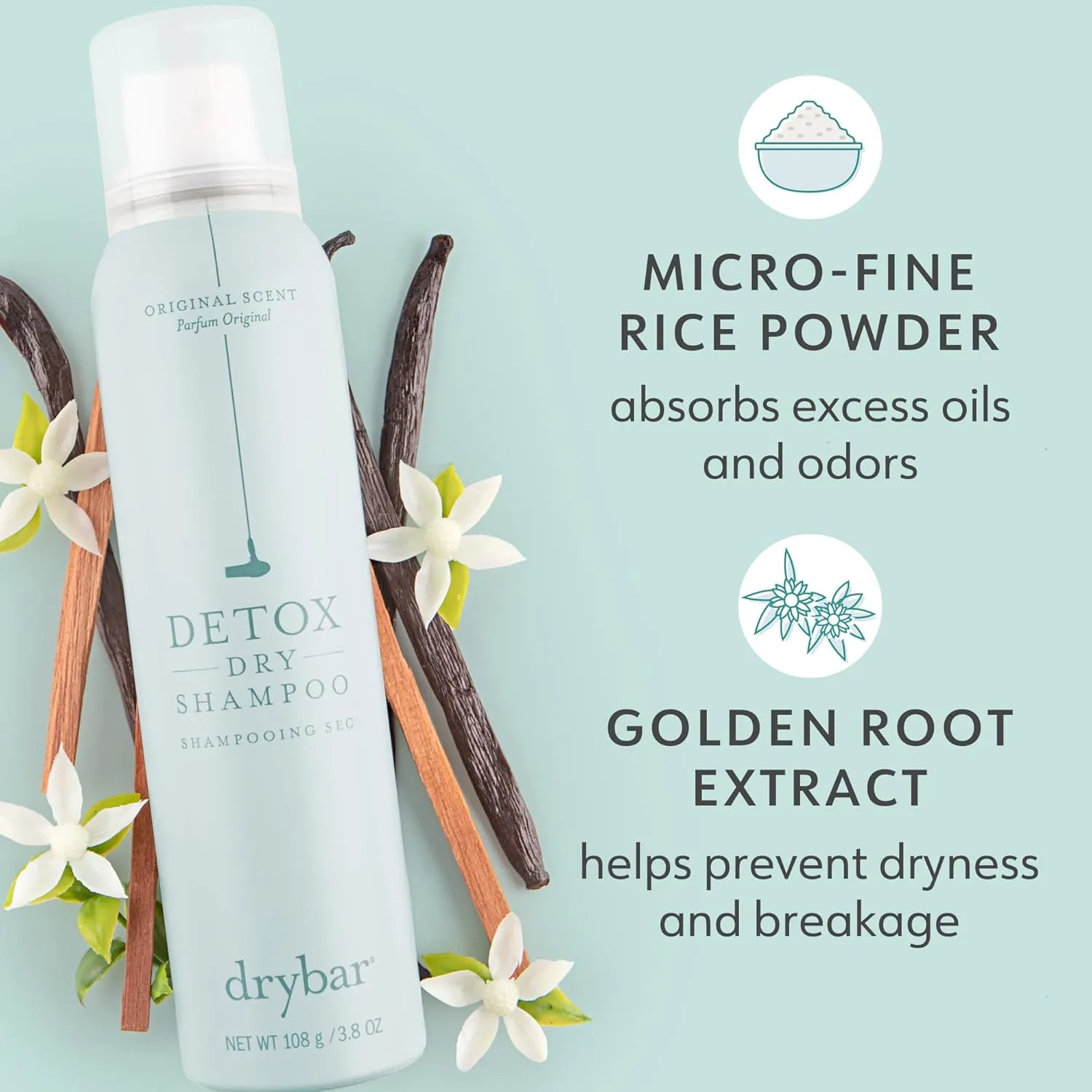 Набор из сухого шампуня Drybar Detox и газированного спрея Drybar Seltzer с лаком для волос гибкой фиксации. — фото 3
