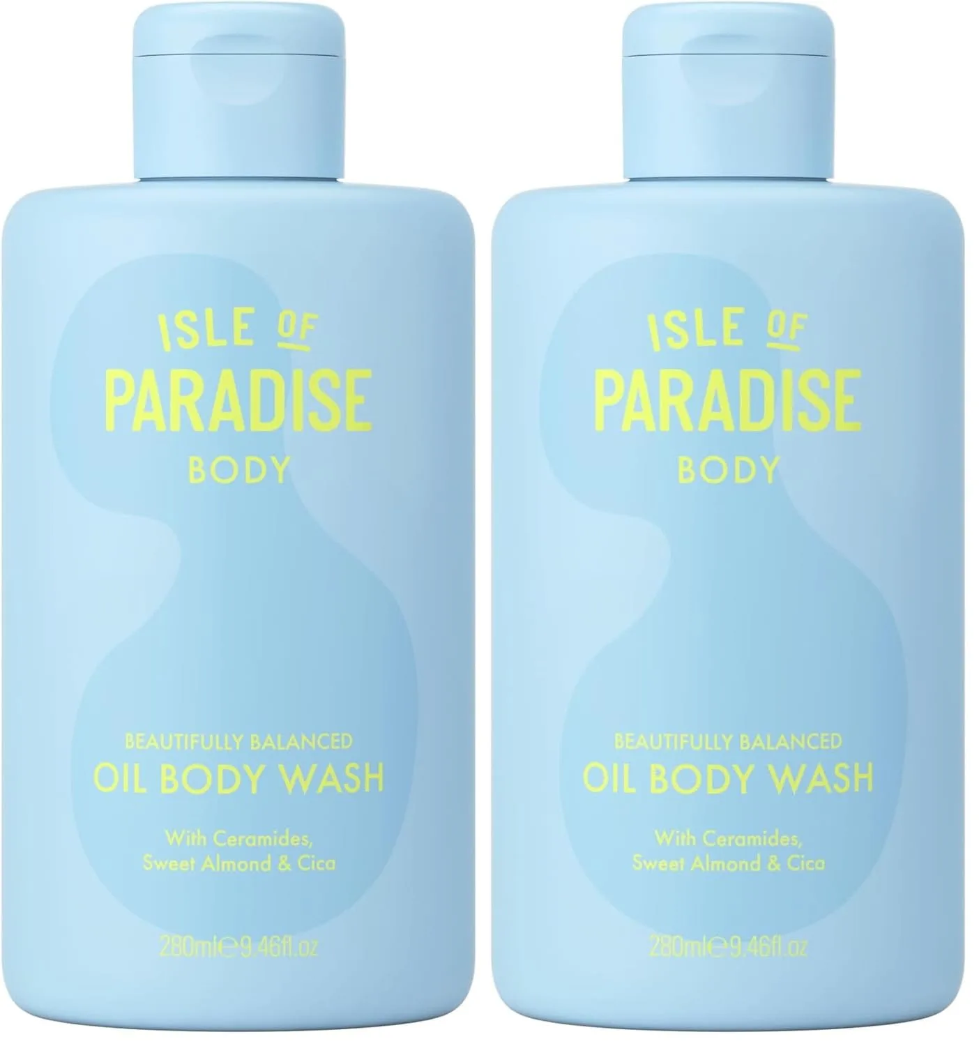 Isle of Paradise Balanced Oil Cleanser для мягкой и гладкой кожи, гель для душа с церамидами, пантенолом и центеллой, защищает и удерживает влагу, 330 мл