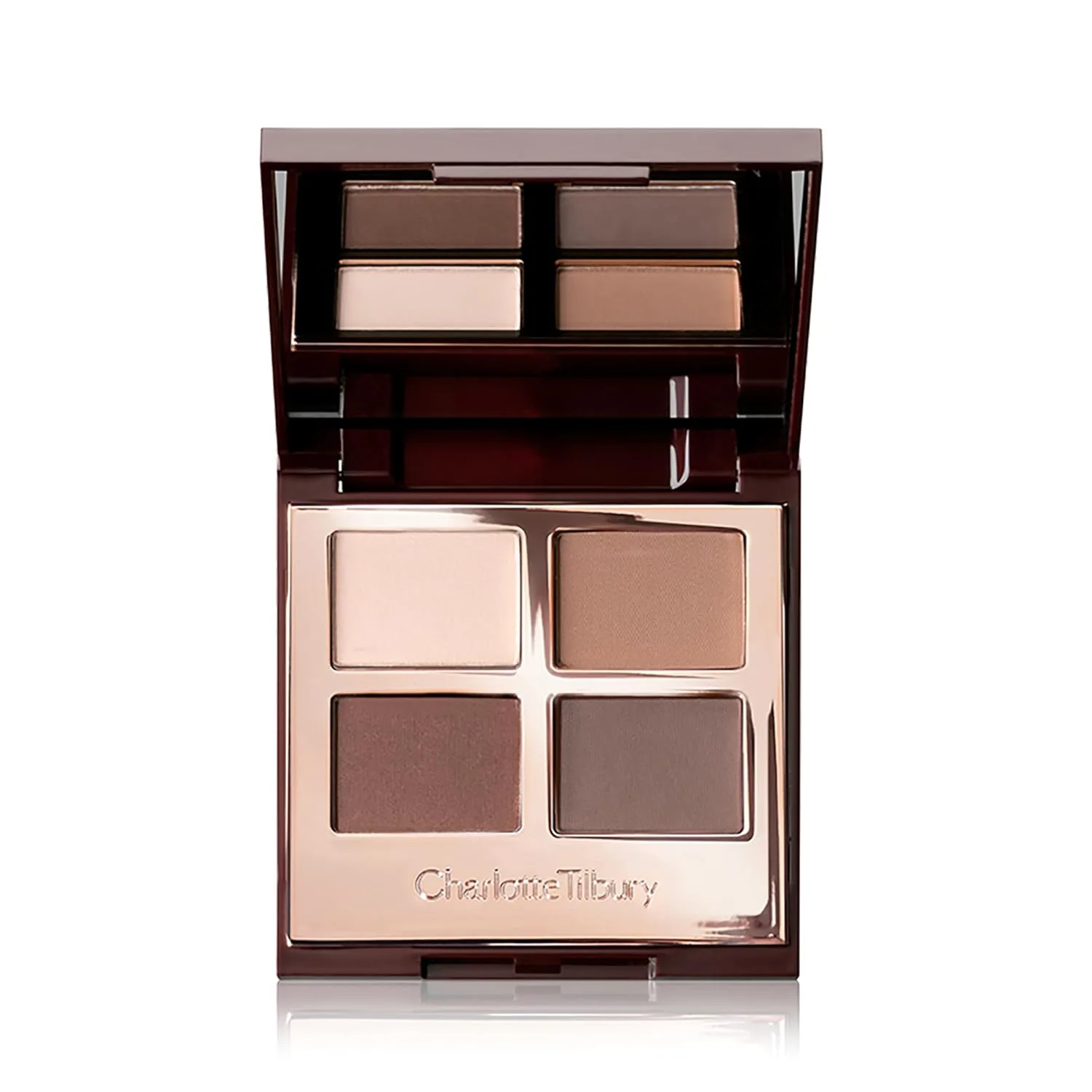 Палетка теней для век Charlotte Tilbury Luxury Palette Eyeshadow - палетка с мерцающими, металлическими и матовыми сатиновыми оттенками, содержащая 4 взаимодополняющих оттенка., The Sophisticate - cream, tan, taupe and chocolate