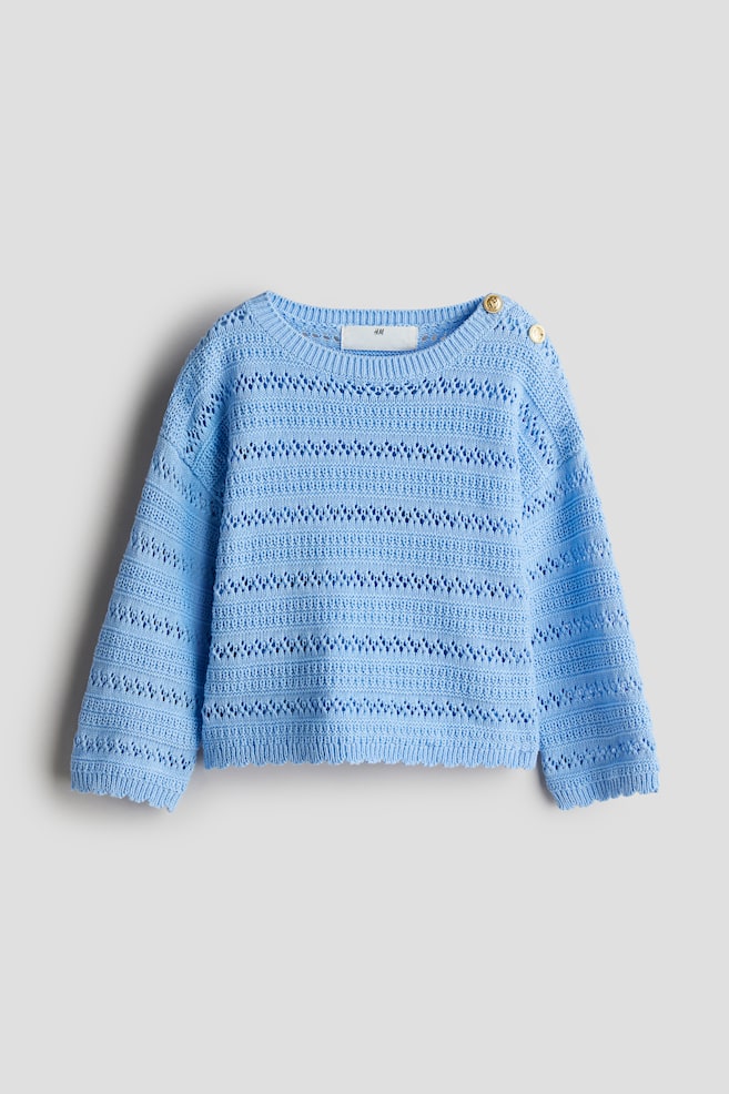 

Хлопковый свитер ажурной вязки H&M, синий