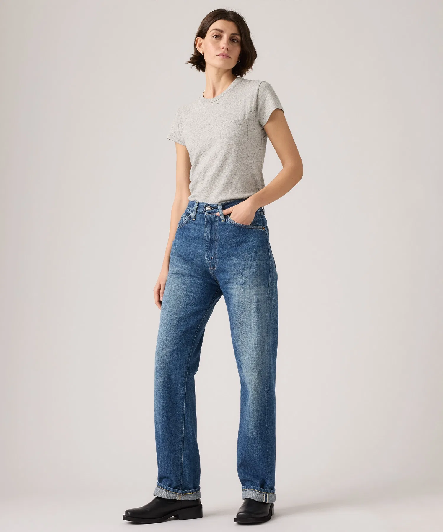 Levi's/Levi's LEVI'S(R) Винтажная одежда 1950-х годов, джинсы 701, цвет индиго, средний размер. — фото 2