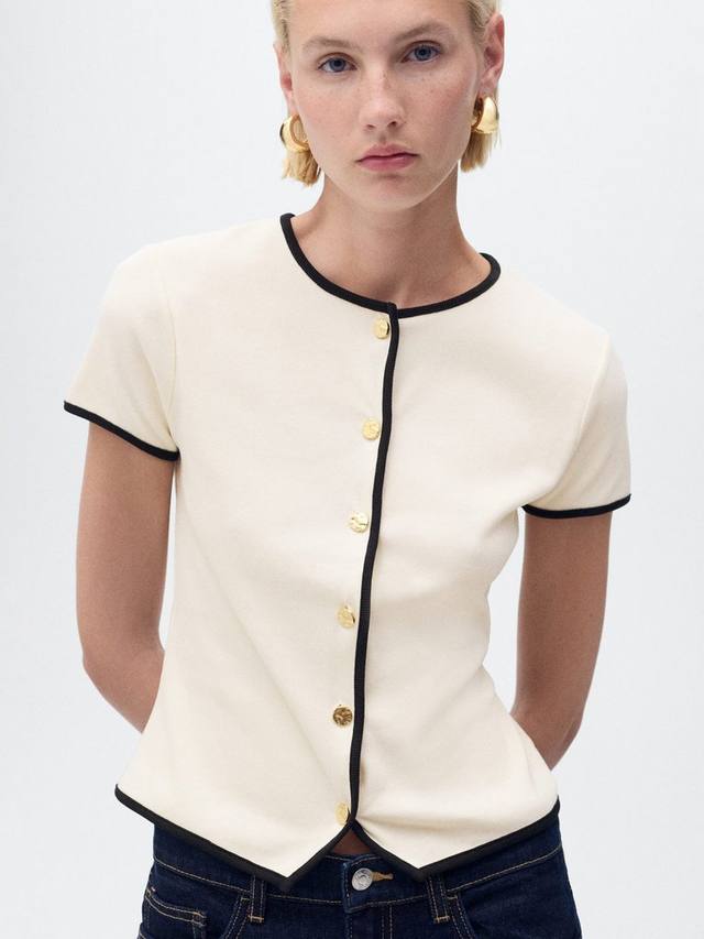 

Portbi топ с контрастной отделкой Mango, White