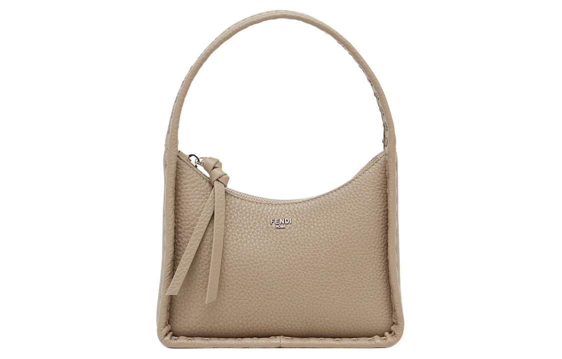 

Fendi Сумка-мессенджер Crescent из зернистой телячьей кожи, мини-сумочка, женская, серо-голубого цвета