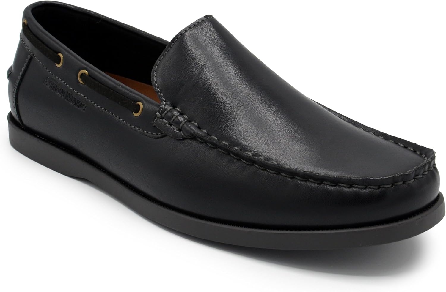 

Мужские комфортные лоферы Aston Marc, кожаные слипоны для повседневной и официальной носки, черный