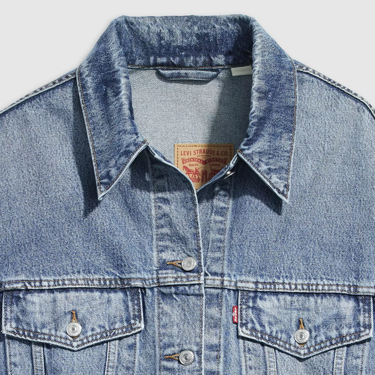 Куртка дальнобойщика 90-х (большие размеры) Levi's, цвет Turning Heads - Light Wash — фото 4