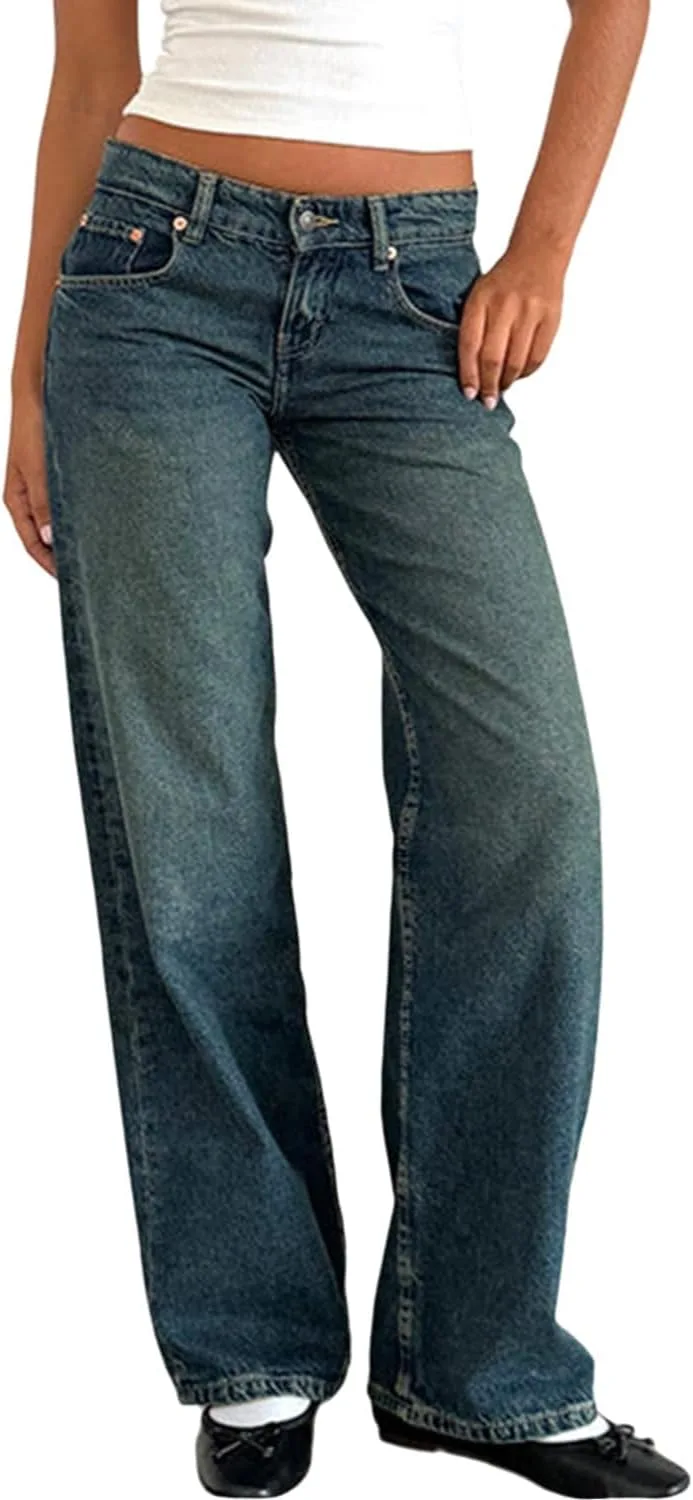 

Женские низкие джинсы-бойфренды прямого кроя с завышенной талией Baxtayel